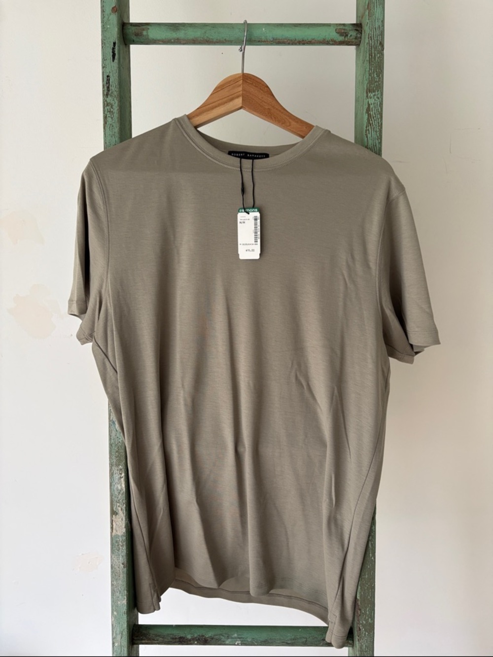 Robert Barakett Short Sleeve Crew T-Shirt in Olive Green - Men's Medium